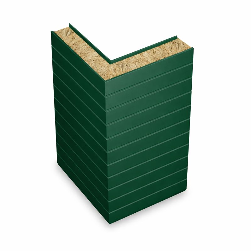 Горизонтальная угловая сэндвич панель из минеральной ваты 100 мм (пример)